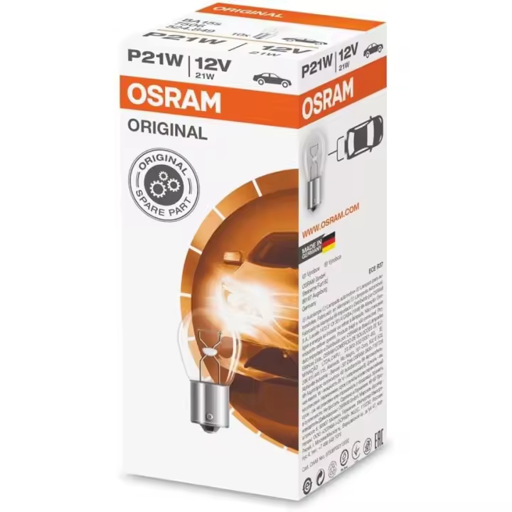 Osram 7506 - Lámparas originales con bases metálicas, 12 V, 21 W (10 unidades) - 1