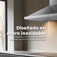 EVVO Campana Extractora CE25 Pyramid, Ancho 90 cm, Inox, 350 m³/h, 3 Velocidades, Luz LED, Filtro Carbón Activo, Inox - details 0