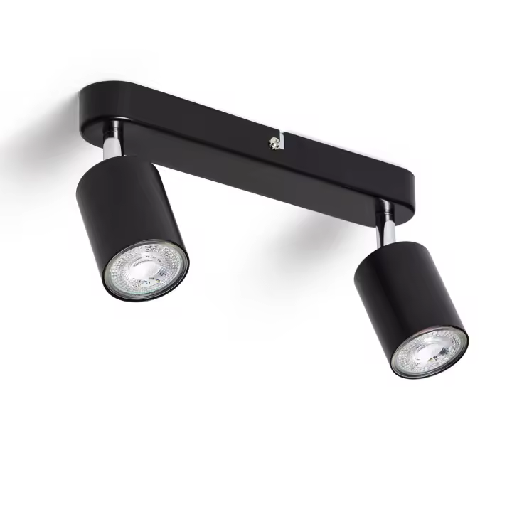 Ledkia Lámpara de Techo Orientable Metal 2 Focos Albus Black Large Negro - 1