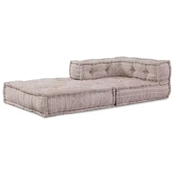 Pouffe Modular vidaXL Marrón Claro 70x70x54 Tela - 1
