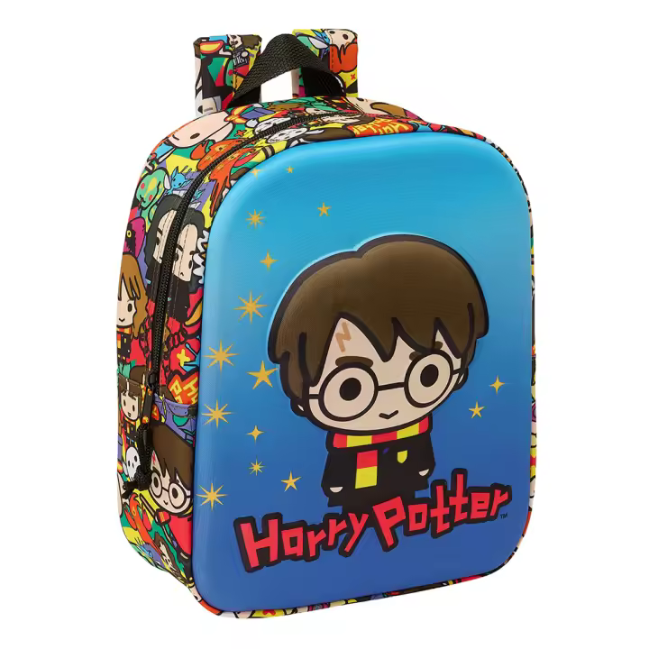 Mochila Guardería Harry Potter 3D Pequeña Con Bolsillo Porta Botellas - Safta - 1