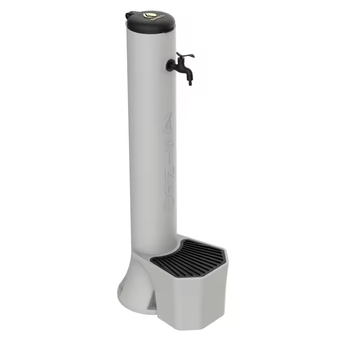 Kit Triton Fuente Exterior y Cube De 5 Litros En Polietileno Gris Paloma Fabricado En Polietileno Hd - 1