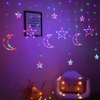 Decoración De Navidad Y Ramadán 2025 Luces De Cortina Guirnalda Estrella Luna Aid EID Mubarak 2024 Para Hogar Eventos Musulmanes Fiesta - details 23