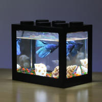 1PC Suministros De Acuario Para Mascotas Con Luz Caja De Tanque De Peces Pequeño Micro Paisaje Alga Ball Caja Para Tortuga Y Avispa - details 3