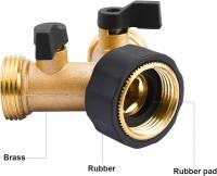 Distribuidor en Y, 3/4 grifo de lavadora doble de latón de alta resistencia, adaptador de conector de manguera con válvula de cierre para fontanería, grifo de lavadora doble, jardín - details 3