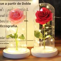 Rosa De Boda Con LED Galaxia Enchanted Con Luz En Domos Regalo De San Valentín Navidad Día De La Madre Belleza Y La Bestia - details 0