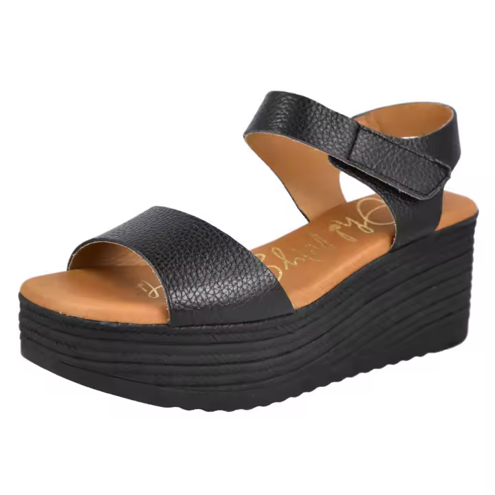 Cuñas de Esparto Oh! My Sandals Md5712 para mujer en color negro - 1