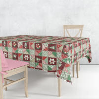 La fabrica de las telas-Mantel Navidad  patchwork motivos navideños, tela algodón loneta estampada, lavable, suave, tejido de calidad, cuadrado y rectangular.Decoración hogar, cocina, salon ,comedor, balcón. NOche buena, navidad, noche vieja. - details 2