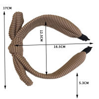 Nueva Diadema De Punto Con Mariposa Y Rayas Para Mujer Estilo Creativo Color Sólido Con Orejas De Conejo Borde Ancho Clip Para El Cabello - details 0