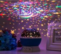 Lámpara De Noche Proyector De Cielo Estrellado Luz Decorativa Para Bebé Rotatoria De Luna Y Galaxia Para Decoración De Dormitorio Infantil - details 0