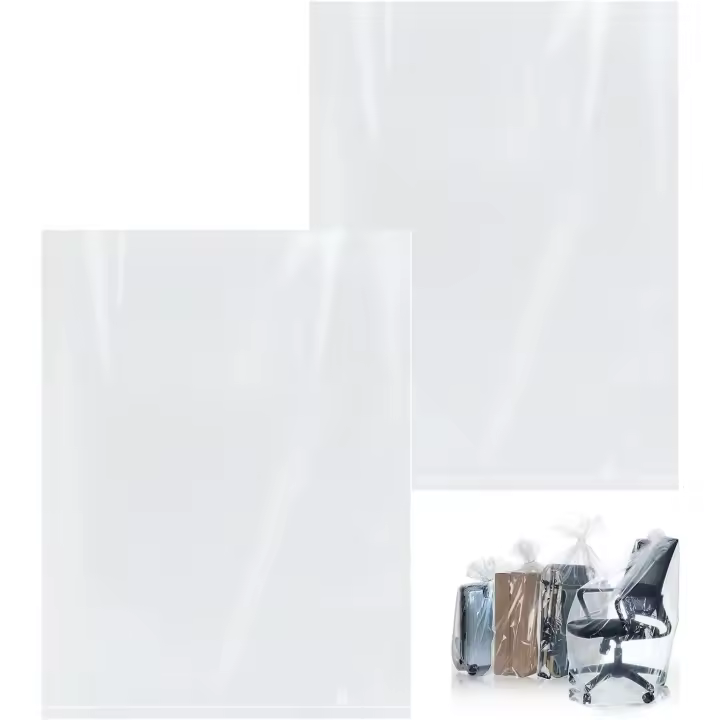 2 Piezas Bolsas de Almacenamiento Extragrandes de Plástico Transparente, 100 x 152 cm, Bolsas de Plástico Planas Grandes, para Guardar Maletas, Muebles, Sillas, Bicicletas para Niños y Más - 1