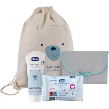 Bolsa Teddy Bear Cambio de Pañal Natural Sensation Chicco – Todo lo esencial para el cambio, con estilo y cuidado natural - 1