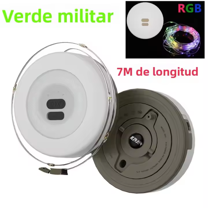 Luz De Cadena LED Recargable 2 En 1 Para Camping Y Jardín Decoración De Fiestas Y Navidad Luz De Tira Reciclable Para Tent - 1
