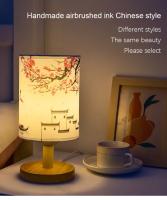 Lámpara De Mesa LED Cuadrada Decorativa De Flor De Cerezo Luz Nocturna Dimmerable Estilo Chino Sencilla Para Dormitorio Lámpara De Borde - details 1