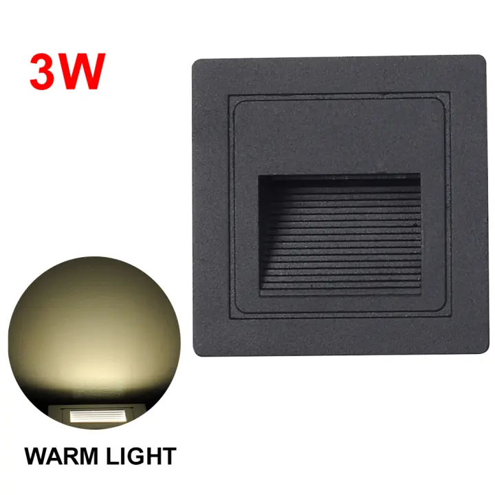 Lámpara LED de pared empotrada para escalera, luz de paso impermeable IP43 de 3 W, iluminación de pasillo, decoración interior y exterior - 1