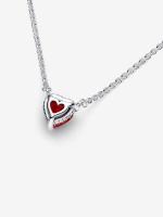 Pandora - Collar with Colgante de Halo de corazón brilliant-Plata de Leyes - details 0