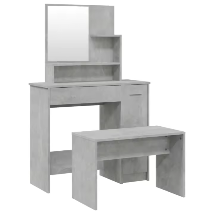 Juego de tocador color gris hormigón 86,5x35x136 cm - 1