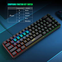 Teclado De Juego Ergonómico Mini 60% Con Retroiluminación RGB Teclado Membránico Compacto Para Windows PC Laptop Tableta - details 1