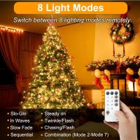 Luces de Navidad, 38,2 M 320 LED Luces de Arbol de Navidad, 8 Modos con Función de Memoria y Control Remoto Luz Cadena Ligera Navidad para Jardín, Balcón, Interior, Boda, Fiesta - Blanco Cálido - details 7