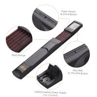 Guitarra De Mano Con 6 Cuerdas Y Entrenador De Acordes Herramienta De Guitarra Folclórica Con Pantalla De Rotación De Acordes Para Principiantes Práctica De Fingerstyle - details 5