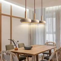 Meimon Lámpara colgante de piedra y madera con bombilla LED incluida. Luz fría, neutra o cálida. Ideal para comedor, cocina o salón. Diseño natural y elegante.  Lámpara de comedor o lámpara de araña - details 0