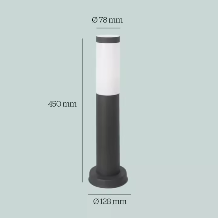 KORAL Baliza Exterior para Jardín Resistente Al Agua IP55 | Poste de Luz para Sendero y Camino | Lámpara Bolardo de Acero Inoxidable | 23W | Farolillo Moderno | Acabado Antracita o Inox - 1
