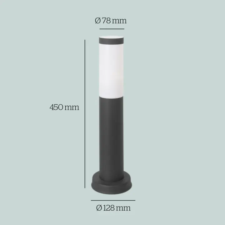 KORAL Baliza Exterior para Jardín Resistente Al Agua IP55 | Poste de Luz para Sendero y Camino | Lámpara Bolardo de Acero Inoxidable | 23W | Farolillo Moderno | Acabado Antracita o Inox - 1