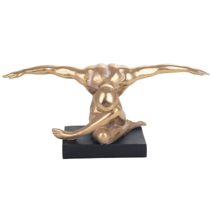 Signes Grimalt  By Sigris - Figura Hombre Desnudo  Figuras | Bronce Dorado - 20x15x46 cm 28800 - 1