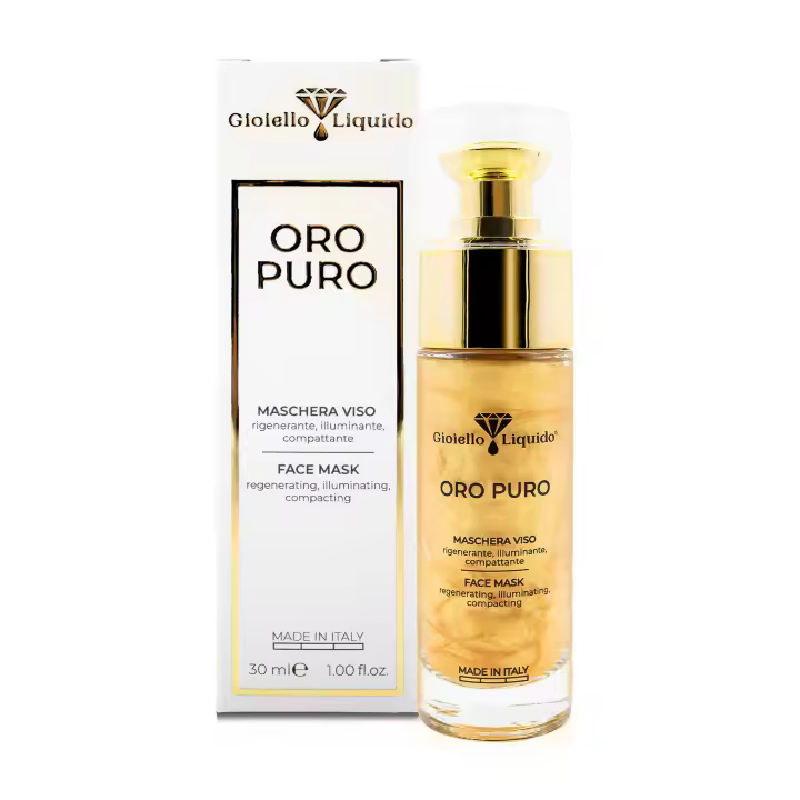 Liquid Jewel Línea "Pure Gold"- Gel Mascarilla Facial 30ML with ácido Hiálico Puro-Gold Coloidal - Regenera Las Células Faciales y el Cológeno-Mascarilla Facial Para Todo Tipo de Cuero-Belleza cuidado de información sobre la piel - 1