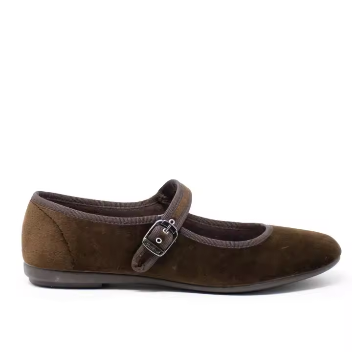 Zapatillas de lona mujer VULLADI 5409-032 MERCEDITAS TERCIOPELO MARRON 27169 XL - 1