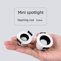 Spotlight LED Mini Revestido COB 3W Para Techo Armario Cocina Decoración De Loft Luz De Bajo En AC110V/220V DC12V - details 1