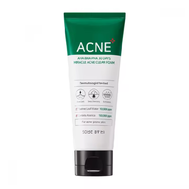 SOME BY MI -LIMPIADOR FACIAL -AHA-BHA-PHA 30 DAYS MIRACLE ACNE CLEAR FOAM - 1