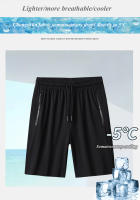 Shorts De Running Para Hombre Pantalones Cinco Puntos De Seda Helada Talla Grande Disponible En Tamaños 5XL-9XL - details 2