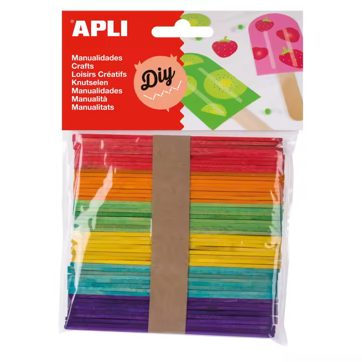 Apli  Palos polo de madera en colores surtidos 50 u. - 1