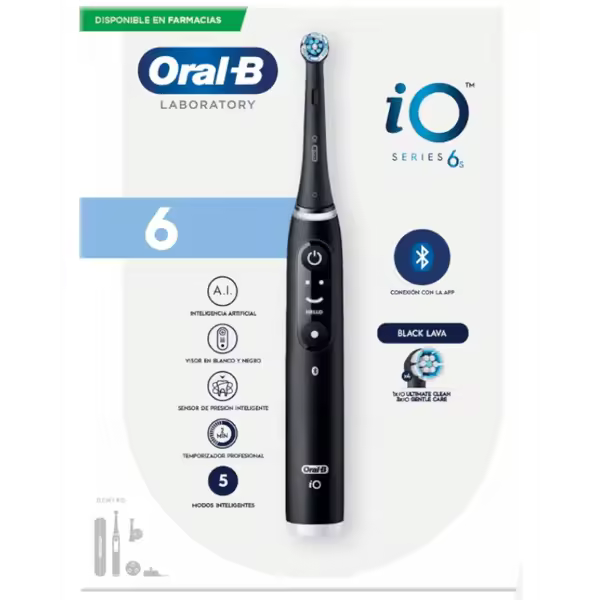 ORAL-B LIMPIEZA PROFESIONAL IO 6 CEPILLO DENTAL ELECTRICO 1 UNIDAD COLOR NEGRO - 1