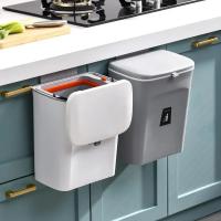 Bandeja De Cocina Con Tapa Deslizante Y Colgante Sin Perforaciones Contenedor De Basura Para El Hogar Y Toilette Material ABS Forma Rectangular - details 3