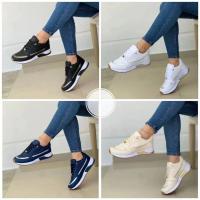 Zapatillas De Mujer En Venta Moda Tobilleras Plataforma Planas Cordones Casual Colores Mixtos Zapatos De Correr Al Aire Libre Para Mujer Talla Verdadera - details 1
