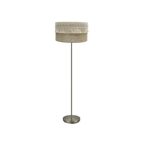 Lámpara de Pie Ekaterina FABRILAMP - Diseño Elegante - Cuero/saco - 164x40x40 Cm - Pasamanería - 1