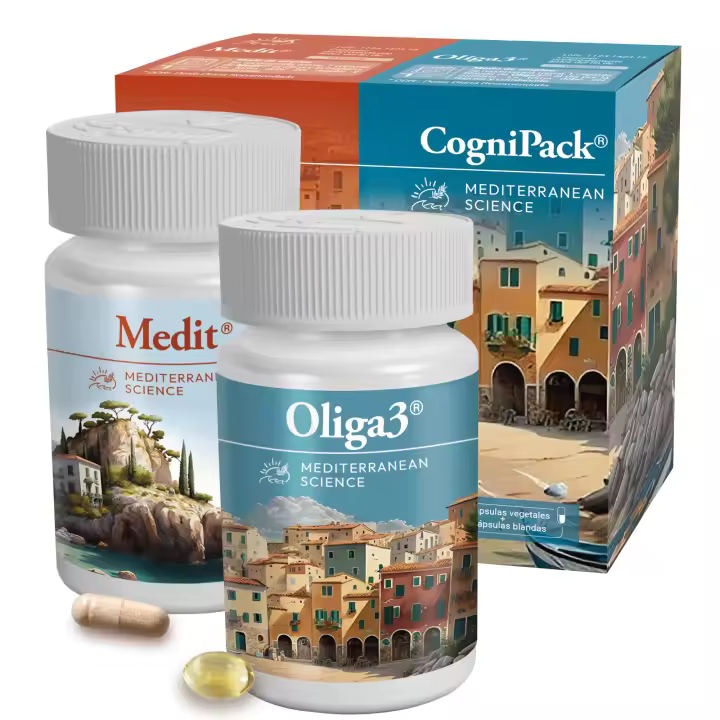 CogniPack  Vitaminas Memoria y Concentración  Omega 3 EPA DHA con Vitamina E, Vitamina D, Magnesio, Zinc, Selenio  Extracto de Azafrán y Uva  Dieta Mediterránea para la Mente Activa  60 Cápsulas - 1