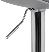 Set of 2 High Kitchen Stools, 360° Swivel, Height Adjustable Bar Stools (83-104 cm), with Backrest, Faux Leather Material, Metal Frame and Footrest, Grey - details 7