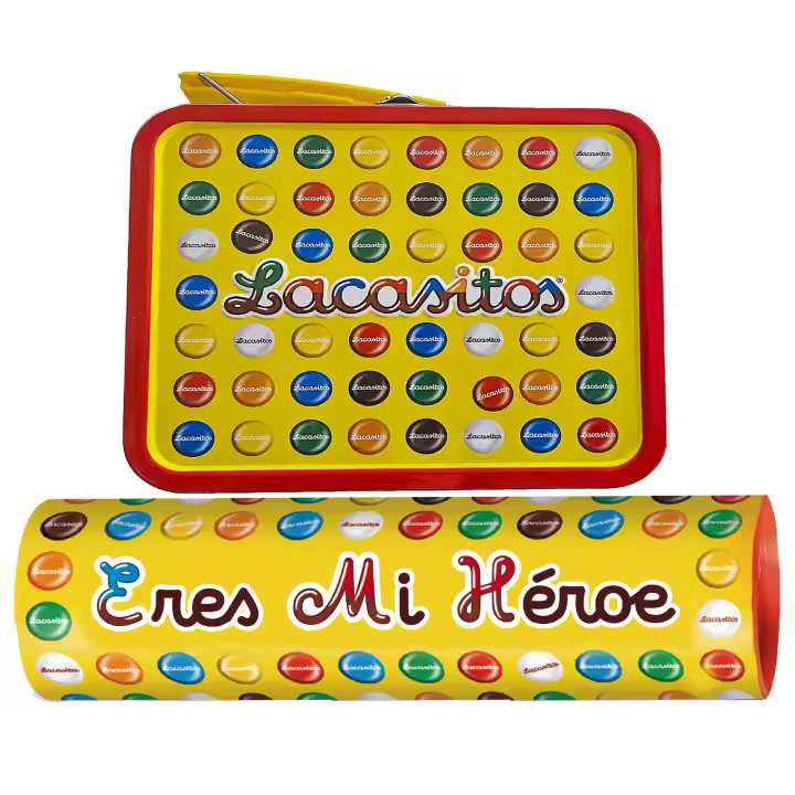 Lacasitos Megatubo 1,5 KG-Eres mi héroe + LATA MALETÍN - 1
