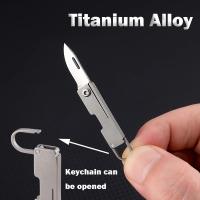 Cuchillo De Bolsillo De Aleación De Titanio Miniatura Con Borde Plegable Fino Llavero Portátil Colgante Unboxing Y Desempaquetado Cuchillo Express - details 2