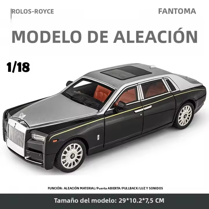 Modelo De Coche a Escala Rolls Royce Phantom 1:18 En Aleación De Metal Regalo Para Hombres Decoración Para El Hogar Juguete Para Niños - 1