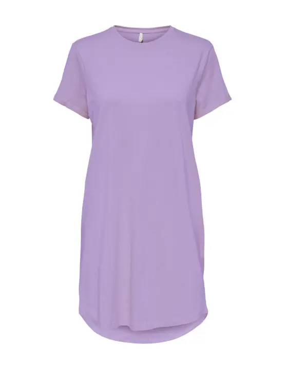 Vestido básico de algodón Only May Violeta - 1
