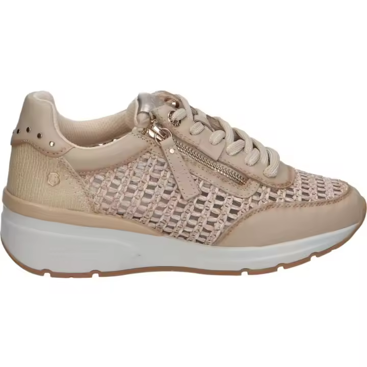 CARMELA | Zapatos de Piel Carmela para Mujer – Zapato con Cuña en Color Beige – Zapato Casual con Cordones y Cremallera – Cuña Media y Cómoda – De Piel – Alta Calidad – Modelo 16232602 - 1