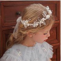Diadema De Boda Bohemia Para Niñas Adorno De Cabello Con Perlas Y Flores Guirnalda De Novia Aro De Cabeza Joyería De Pelo Regalos Para Niños Estilo Moda Primavera Verano - details 0