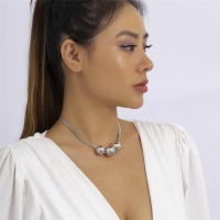 Collar Gótico De Calidad Con Cadena Serpiente Torcida Para Mujer Punk Con Colgante De Bola Grande Collar Clavícula Grunge Joyería Steampunk - details 4