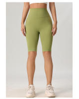 Shorts De Yoga High Waisted Butt Lifting Leggings De Color Puro Para Mujer Pantalones De Ciclismo Para Gimnasio Y Pilates Entrenamiento Cinco Pantalones - details 5