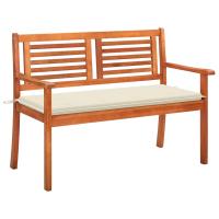 vidaXL Banco de jardín 2 plazas madera maciza eucalipto y cojín 120 cm en color Negro/Antracita/Estampados cuadros grises y más | acolchados duraderos para sofás de jardín terraza exterior - details 5