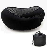 Almohada De Viaje Para El Cuello En Forma De U De Memoria Espuma Soporte De Descanso Para El Cuello Estilo Caracol Portátil Ajustable Suave Para Media Siesta - details 10